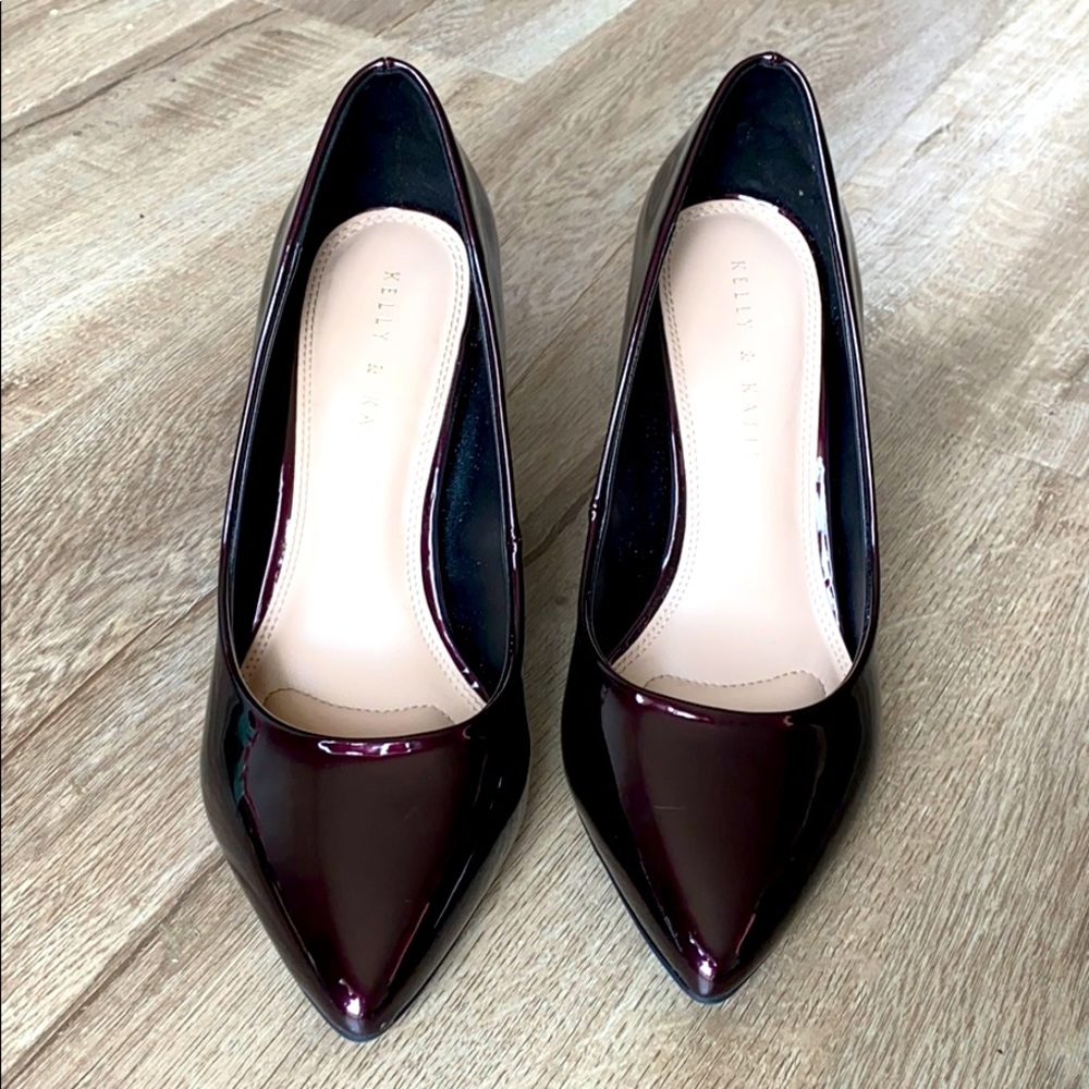 Sz 8.5 Bordeaux/wine pump 3.5 in heel